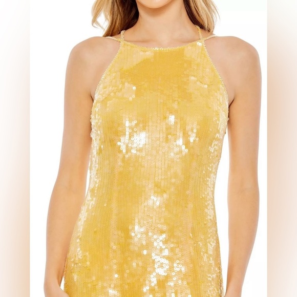 Mac Duggal Prom Long Formal Evening Gown Yellow Sunshine 93718 Size 8 - Picture 2 of 12